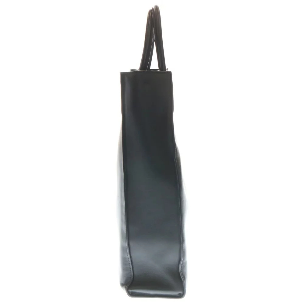 PRADA Triangle Logo Plate Leather Shoulder Handbag Black - Picture 3 of 6